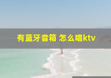 有蓝牙音箱 怎么唱ktv